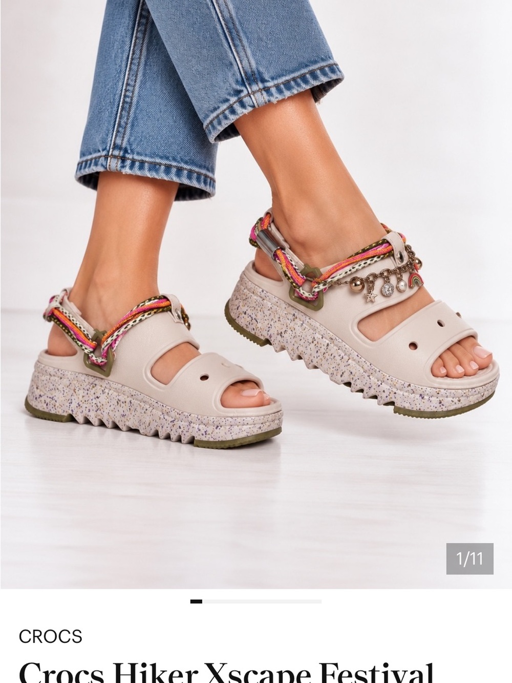 CROCS Hiker Xscape Festival Sandals with Colorful Braided Straps
